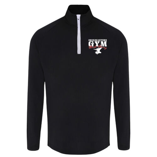 Ironmasters Womens Performance ¼ Zip (Black/White) Thumbnail