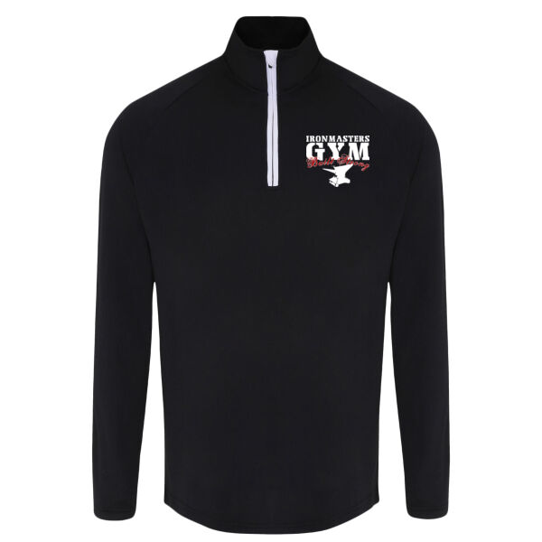 Ironmasters Womens Performance ¼ Zip (Black/White) Thumbnail